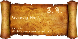 Brassay Máté névjegykártya